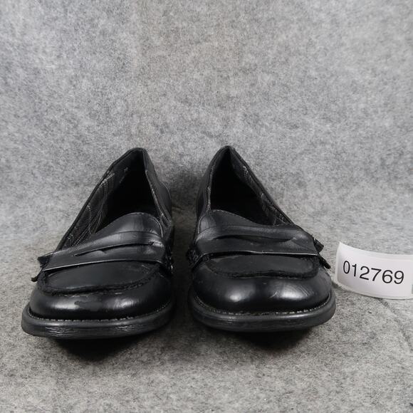 Call It Spring Shoes Womens 7 Penny Loafers Casual Classic Black Slip On Moc Toe - Picture 3 of 12